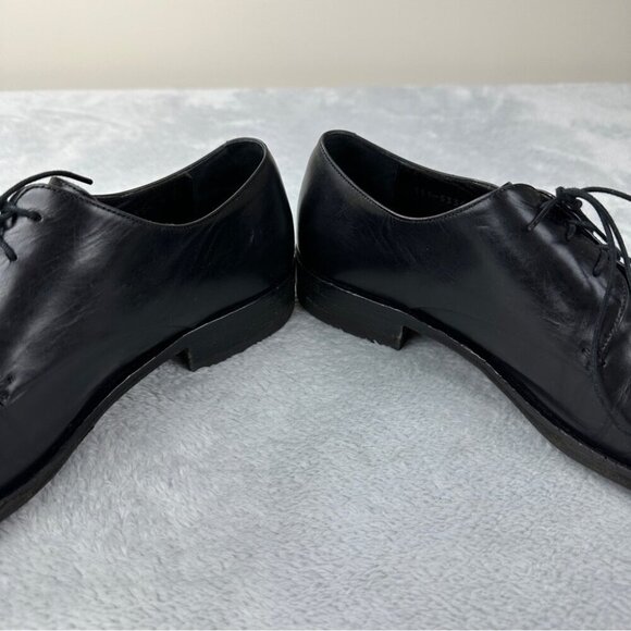 Gucci Black Leather Derby Shoes Authentic Men's Size 9D/43 EU/9 UK Made in Italy - Picture 10 of 13